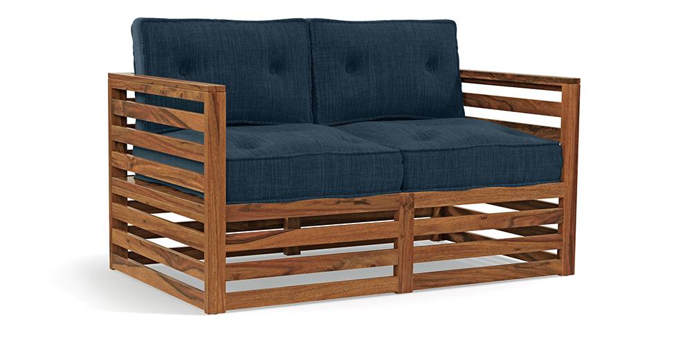 Raymond Wooden Sofa - Teak Finish (Indigo Blue)